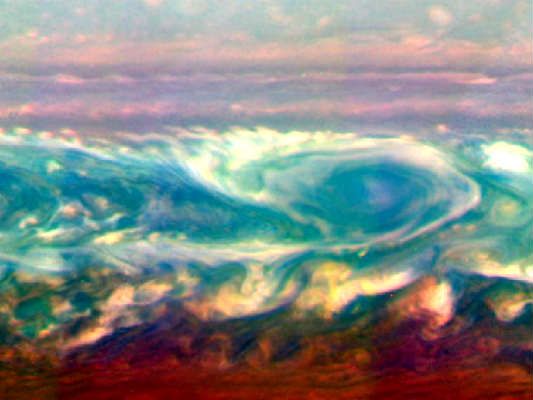 Una tormenta en el planeta Saturno