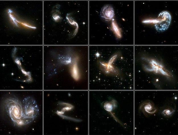 Diferentes colisiones de galaxias